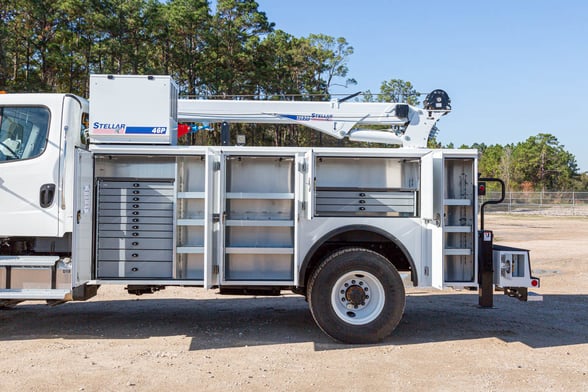 New Stellar 12630 TMAX 2-14 service body on New Freightliner M2 106