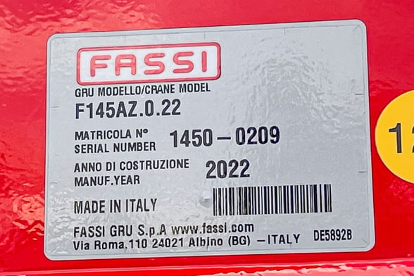 New Fassi F145AZ.0.22 on New Kenworth T380