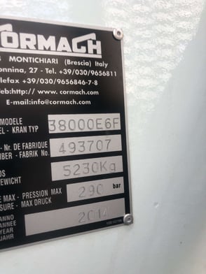 Used 2015 Cormach 38000 E6F on Used 2019 Mack Granite 64FR