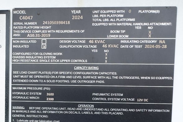 Used 2024 Terex Commander 4047 on Freightliner