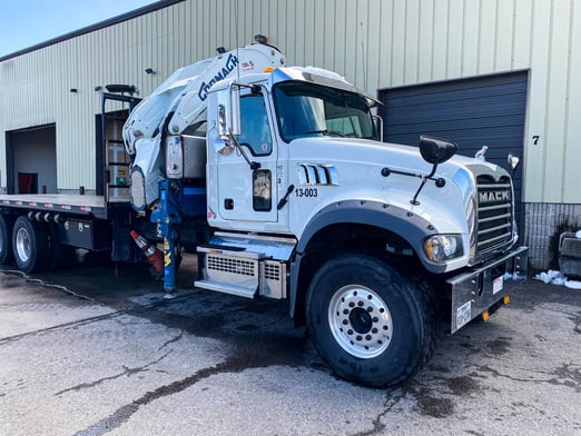 Used 2015 Cormach 50000 E9 on Used 2019 Mack Granite 64FR